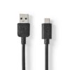 Cable recharge USB-A 3.2 vers USB-C 1m - Nedis CCGW61650BK10