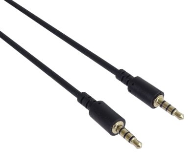 Cable audio stéréo jack 3.5 male-male 1.5m noir