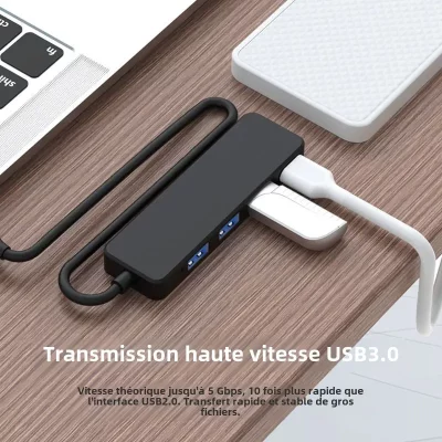 Hub USB-A 3.0 vers 4 ports 3.0 - couleur noire – Image 2