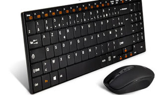 Kit clavier-souris sans fil Advance CLS-Slim- BK noire français